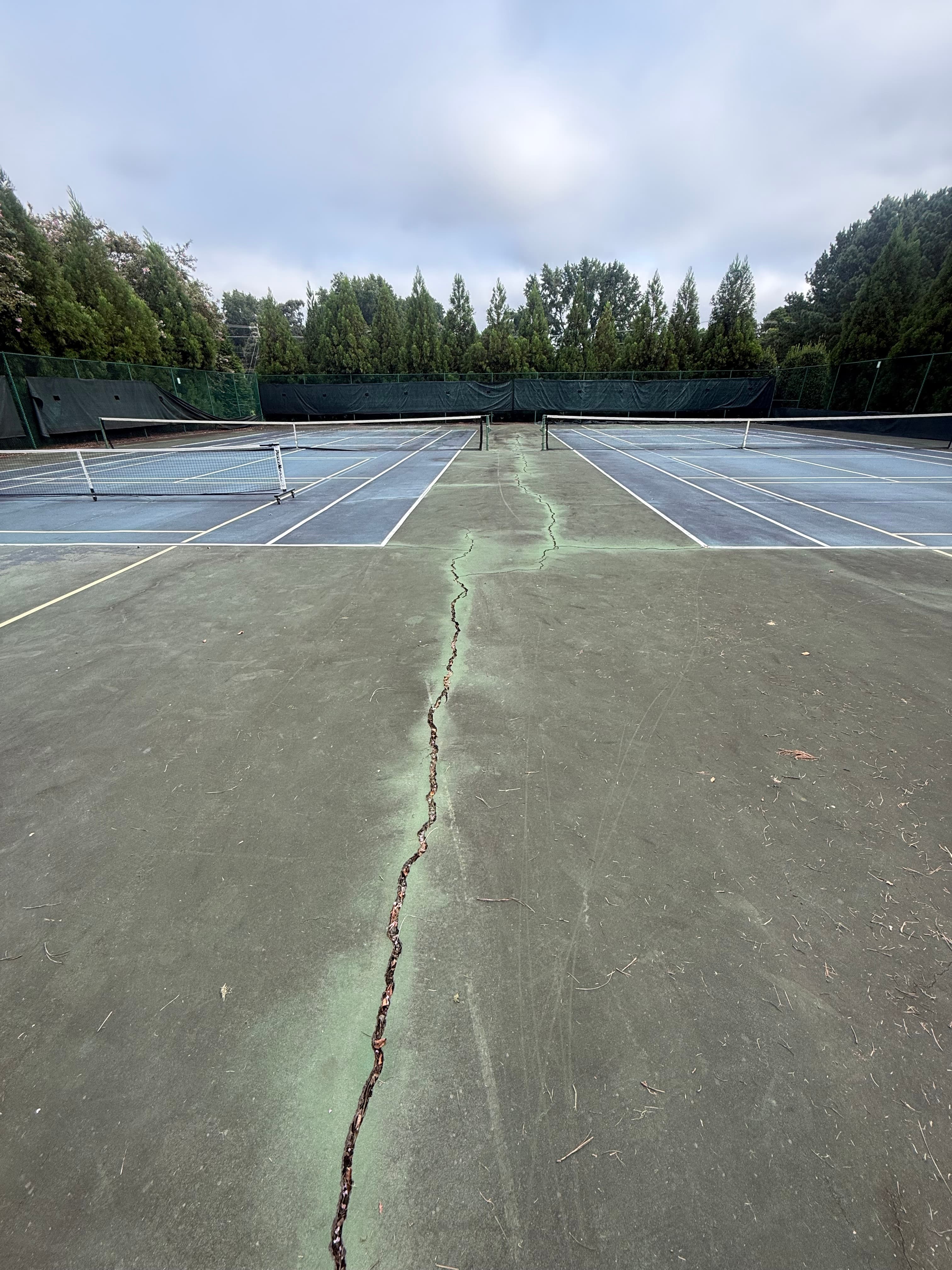 Court crack running through surface in Marvin, NC